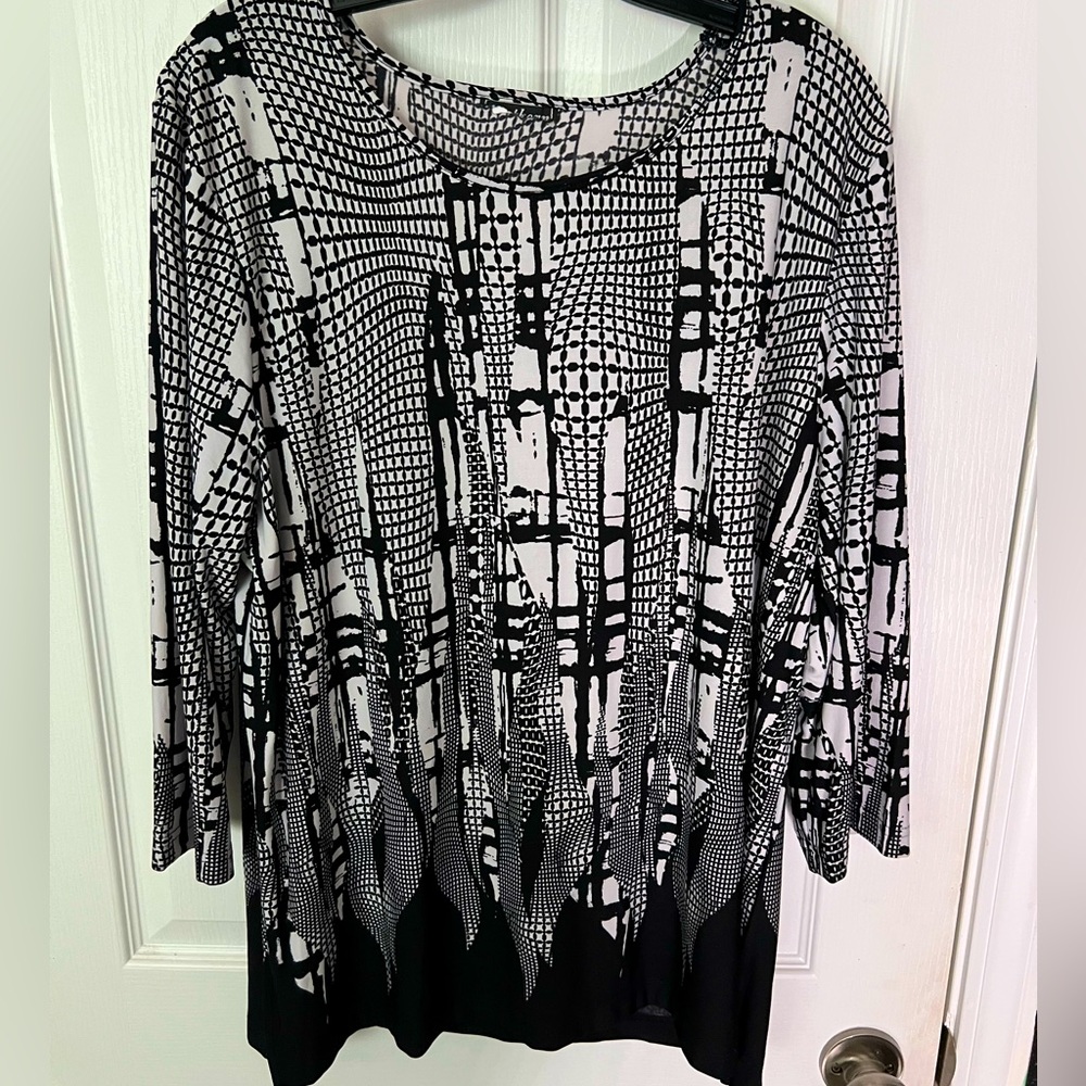 Black and White Blouse